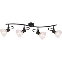 GLOBO LIGHTING Deckenspot VERNOLE, Leuchtmittel wechselbar, Schwarzer Strahler mit klarem Glas, beweglich, E14 4x40W