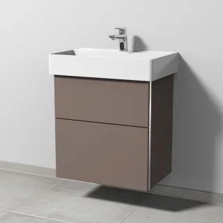 Sanipa 3way Waschtischunterbau zu Duravit Dura Square Waschtisch mit 2 Auszügen, Taupe-Matt BP4231T
