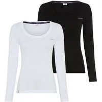 KangaROOS Langarmshirt (2er-Pack) im 2er-Pack, hüftbedeckende Länge, Basic-Passform, Langarm