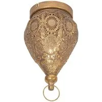 Qazqa Deckenleuchte Mowgli, ohne Leuchtmittel, Warmweiß, QAZQA Deckenleuchte, e27, gold, Stahl, Orientalisch