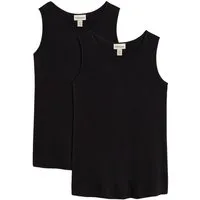bonprix Shirttop (Packung, 2-tlg) Longtop in dezenter A-Linie, ärmellos, Viskose-Jersey mit Stretch