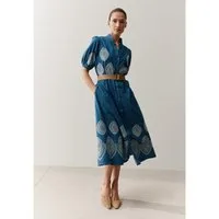 MORE&MORE Jeanskleid stilvolles, feminines Maxi-Denimkleid