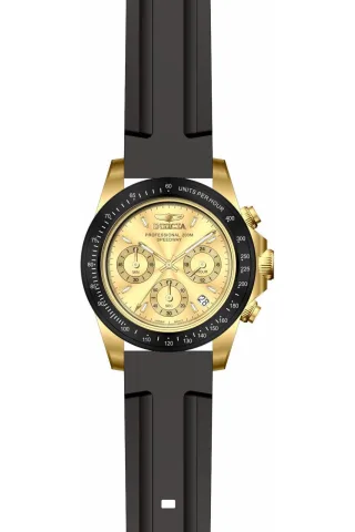 Invicta Speedway 50761 Herrenuhr - Quarzwerk - Edelstahl mit goldenem Zifferblatt - 39 mm