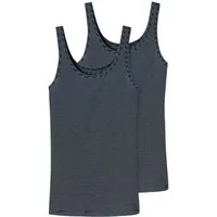 Schiesser Unterhemd 2er Pack Modal Essentials (Spar-Set, 2-St) Unterhemd / Top - Hals- und Armausschnitt mit feinem Einfass