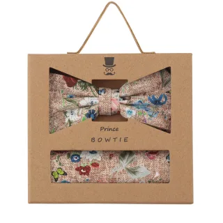 prince bowtie - Set Fliege+Tuch flower beige - Gr. - OS