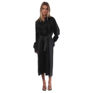 Diesel - "D-Paige-Stram" Hemdblusenkleid für Damen, Kunstseide (Schwarz bedruckt)