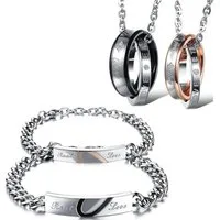 Kim Johanson Schmuckset Amor (Set, 4-tlg), Pärchen Schmuckset mit Halsketten und Armbänder