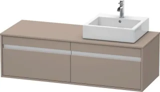 Duravit Ketho Konsolenwaschtischunterbau wandhängend Basalt Matt 1400x550x426 mm - KT6697R4343 KT6697R4343