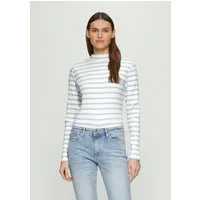 s.Oliver Langarmshirt T-Shirt Langarmshirt mit Rippstruktur und Stehkragen