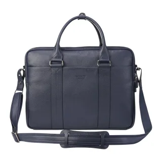Echtes Leder Marineblau Laptop Business Aktentasche Büro Arbeit Reisetasche - Sutton