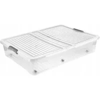 keeeper Aufbewahrungsbox für unter dem Bett mit Rollen und Deckel Leo 53 l, mit Clipverschluss