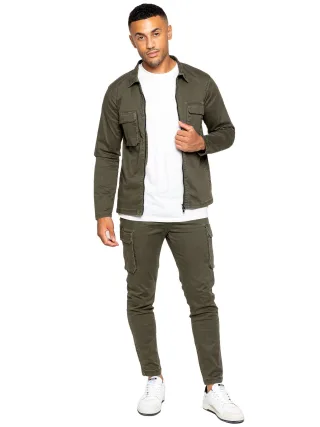 Enzo | Herren Cargo-Trainingsanzug-Set - Khaki