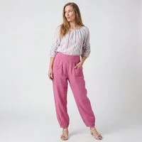 OriginalYou Leinenhose Sommerliche Leinen Pumphose luftig leichte Schlupfhose luftig & leichtes Leinengewebe, elastischer Bund, in Unifarbe