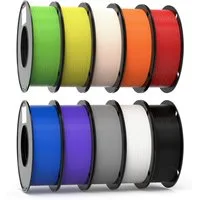 Insma Filament 3D Drucker PLA Filament 1,75mm 10KG Set 10 Farben, Hohe Maßgenauigkeit & Zähigkeit 3D-Druckmaterialien
