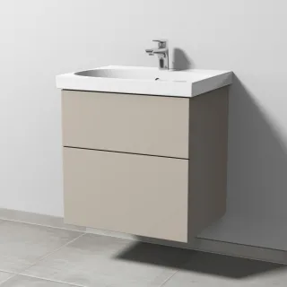 Sanipa 3way Waschtischunterbau zu Geberit Acanto Waschtisch mit 2 Auszügen, Kaschmir-Matt SP4151U