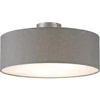 meineWunschleuchte Deckenleuchte mit Stoff Lampenschirm Grau Braun Ø 40cm, ohne Leuchtmittel, Stoff-Lampe, gemütliche Deckenlampe, E14 Schlafzimmerlampe rund