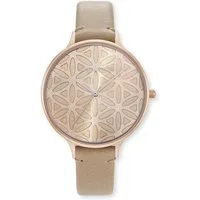 Engelsrufer Quarzuhr Lebensblume ERWA-LIFL-LBR1-LR, Armbanduhr, Damenuhr, Lederarmband, analog