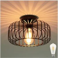 POPOLIC LED Deckenleuchte Vintage Deckenleuchte Küche Industrial Hängeleuchte mit Glühbirne, Hängeleuchte aus Metall für Wohnzimmer Büro Küche Balkon