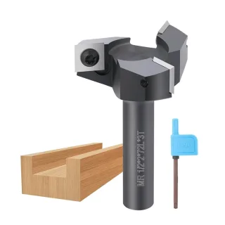 1/2 Inch Shank 3 Flutes Router Bit CNC Carbide Spoilboard Surfacing Slab Flattening Milling Cutter with 2" Cutting Diame