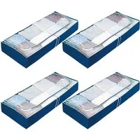 WENKO Unterbettkommode Modell Air (Set, 4 St), für Saisontextilien, mit Sichtfenster und 3-Seiten-Reißverschluss