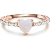 Glanzstücke München Silberring Herz roségold, Ring Sterling Silber roségold Mondstein (synth) Zirkonia weiß
