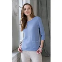 Passioni Ajourpullover Rundhalspullover mit Glitzerdetails