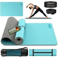 RE:SPORT Gymnastikmatte 183 x 61 x 0,6 cm mit Tragetasche Yogamatte TPE Fitnessmatte (rutschfest), Trainingsmatte mit Tragegurt Fitness Gymnastik Pilates Workout