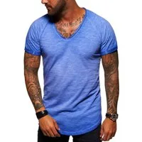 Style-Division T-Shirt mit V-Ausschnitt für Herren V-Neck Shirt Basic im Oversize-Look