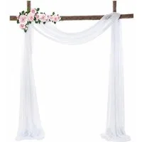 GarveeMore Hintergrundsystem Eleganter Chiffon‑Tüll Vorhang 70×550cm, knitterresistent für Hochzeit, Mehrfach wiederverwendbar für Indoor‑ & Outdoor‑Events