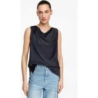 comma Blusentop Bluse Satin-Wasserfall-Top