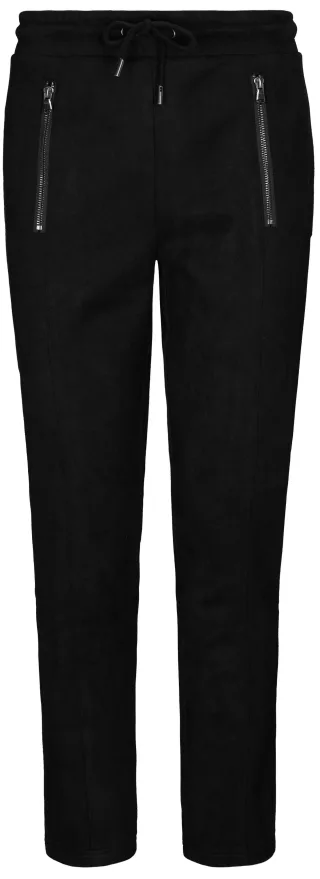 zab company - Da. Kunstlederhose, Velour deep black - Gr. - 48