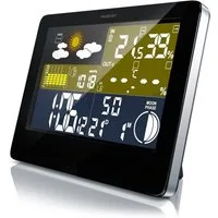 BEARWARE mit Farbdisplay, Funk, inkl. Außensensor, Wettervorhersage-Piktogramm Wetterstation (Außensensor, DCF Empfangssignal Funkuhr, Innen und Außentemperatur, UVM)