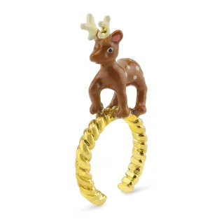 Hirsch Ring vergoldet