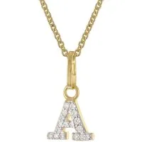 trendor Kette mit Anhänger Damen-mit A Anhänger 925 Silber Vergoldet