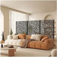 REDOM Paravent Dekorativer Metall Sichtschutz freistehend (1, 1 St., Schwarz 116x40x183 cm), mit stabilem Standfuß für Hof & Terrasse
