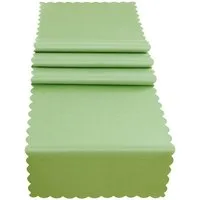 matches21 HOME & HOBBY Tischdecke Tischläufer 40 x 150 cm in Hellgrün für Esstisch & Küche (1-tlg), Waschbare Mitteldecke mit gewelltem Rand