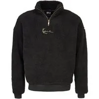 Karl Kani Rundhalspullover Karl Kani Herren SMALL SIGNATURE TEDDY TROYER BLACK (1-tlg)