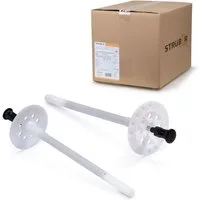 STRÜBER Schrauben- und Dübel-Set Dämmstoffdübel für WDVS - Schlagdübel mit Metalldorn, WDVS, Dämmstoffdübel, Tellerdübel, Dübel, Schlagdübel, Metalldorn