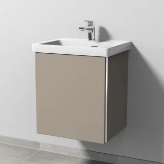Sanipa 3way Waschtischunterbau zu Villeroy & Boch Subway 3.0 Waschtisch mit 1 Tür, Sandgrau-Matt BS84467