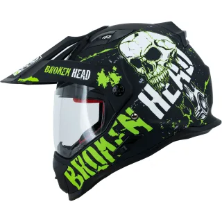 Broken Head (A-Minus-Ware) Endurohelm Bone Crusher Grün