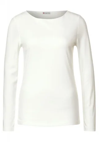 Street One - Softes Langarmshirt weiß - Gr. - 42