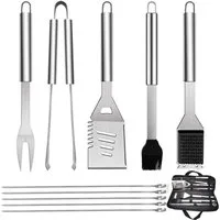 LuxusKollektion Grillbesteck-Set Grillbesteck Set 10 Stück Grillzubehör Männer Geschenk Grillwerkzeug