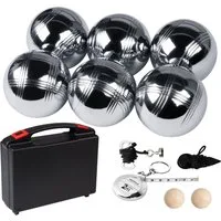 lindahandel Spielball Boule Set 6/8 Metallkugeln – Petanque mit Hartschalenkoffer & Tasche, Outdoor Gartenspiel für Erwachsene&Familie – ideal für Camping&Strand