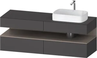 Duravit Qatego Konsolenwaschtischunterbau wandhängend Graphit Matt 1600x550x600 mm - QA4778043490000 QA4778043490000