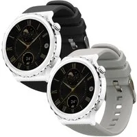 kwmobile 2x Uhrenarmband für Huawei Watch GT 3 Pro 43mm / Watch GT3 42mm / GT2 Smartwatch, 2-tlg., Fitnesstracker Band Set aus TPU Silikon - Ersatzarmband Smartwatch
