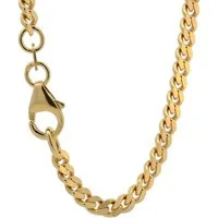 HOPLO Panzerkette Goldkette Panzerkette Länge 21cm - Breite 3,4mm - 585-14 Karat Gold, Made in Germany