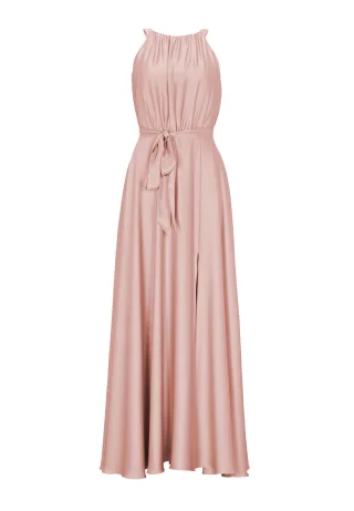 SWING - Abendkleid aus nachhaltigem Satinchiffon hellrosa - Gr. - 36