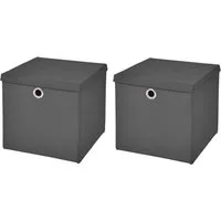 StickandShine Faltbox 2er SET 32 x 32 x 32 cm mit Deckel – perfekt für KALLAX - 19 Farben
