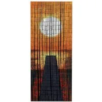 Maximex Türvorhang Modell Sonnenuntergang (1 St), Hakenaufhängung, abdunkelnd, Insekten- und Sichtschutz aus Bambus, für Balkon oder Terrasse