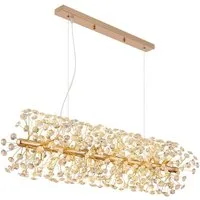 GLOBO LIGHTING LED-Hängeleuchte, Leuchtmittel inklusive, Warmweiß, Hängeleuchte Pendelleuchte Esszimmerlampe LED 12-Flammig Kristall klar